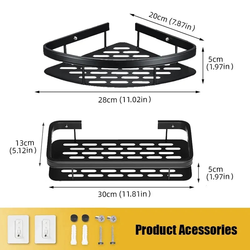 A sleek and functional bathroom shelf with multiple tiers for storing toiletries and essentials. Made from durable materials for longevity in humid environments. Easy to install and space-saving, ideal for organizing any bathroom.