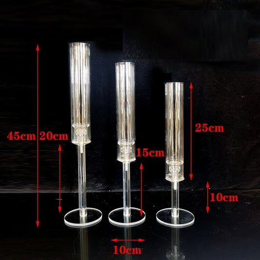 A stylish arrangement of best and luxury candles elegantly displayed in transparent candle holders, adding a touch of sophistication to any space in Australia.