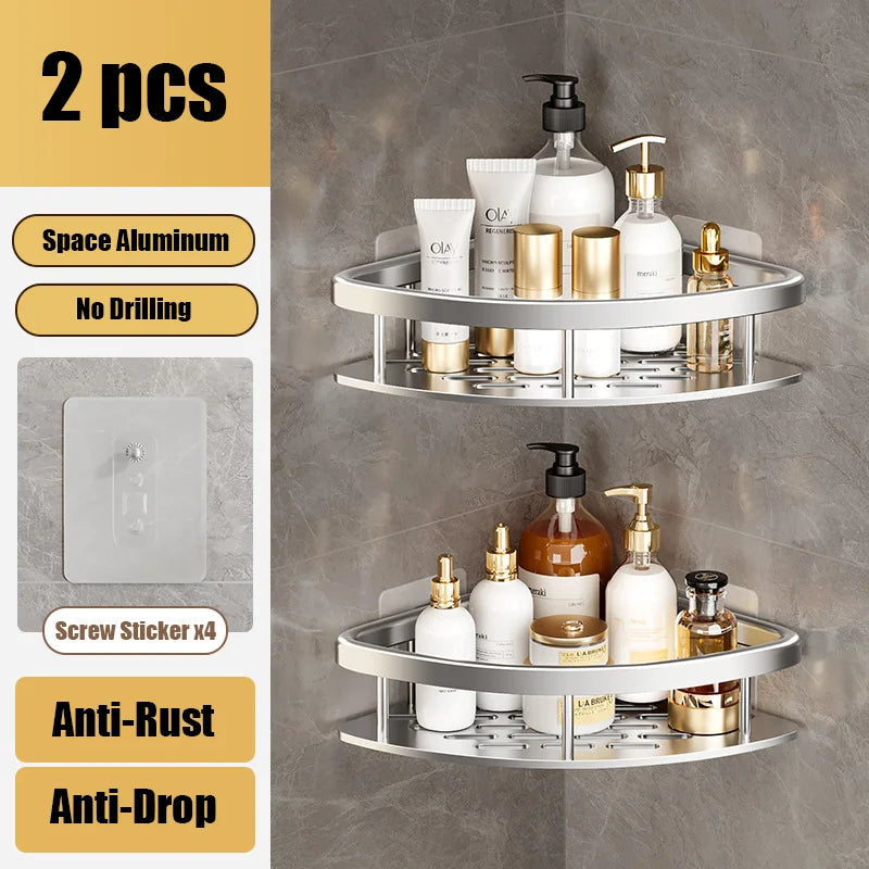 A sleek and functional bathroom shelf with multiple tiers for storing toiletries and essentials. Made from durable materials for longevity in humid environments. Easy to install and space-saving, ideal for organizing any bathroom.