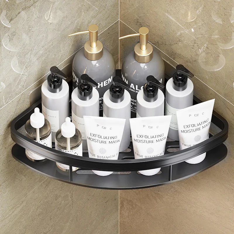 A sleek and functional bathroom shelf with multiple tiers for storing toiletries and essentials. Made from durable materials for longevity in humid environments. Easy to install and space-saving, ideal for organizing any bathroom.