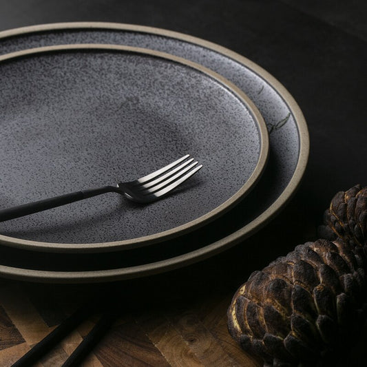 Elevate your table setting with the Charcoal Charms Dinner Plate – a captivating addition to the best dinnerware set in Australia. This versatile piece complements your dining ware, featuring a mesmerizing charcoal design that adds contemporary elegance. Perfect for serving dishes, this black dinnerware set blends style and functionality seamlessly. Indulge in the charm of Charcoal Charms for a dining experience to remember.