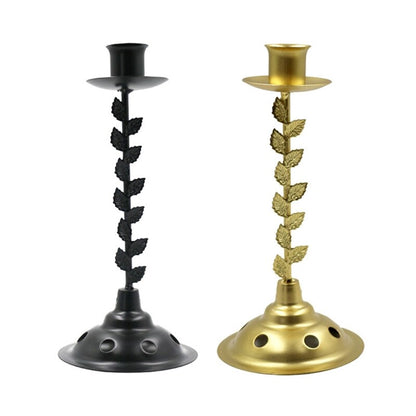 Exquisite Leaf Iron Candlestick