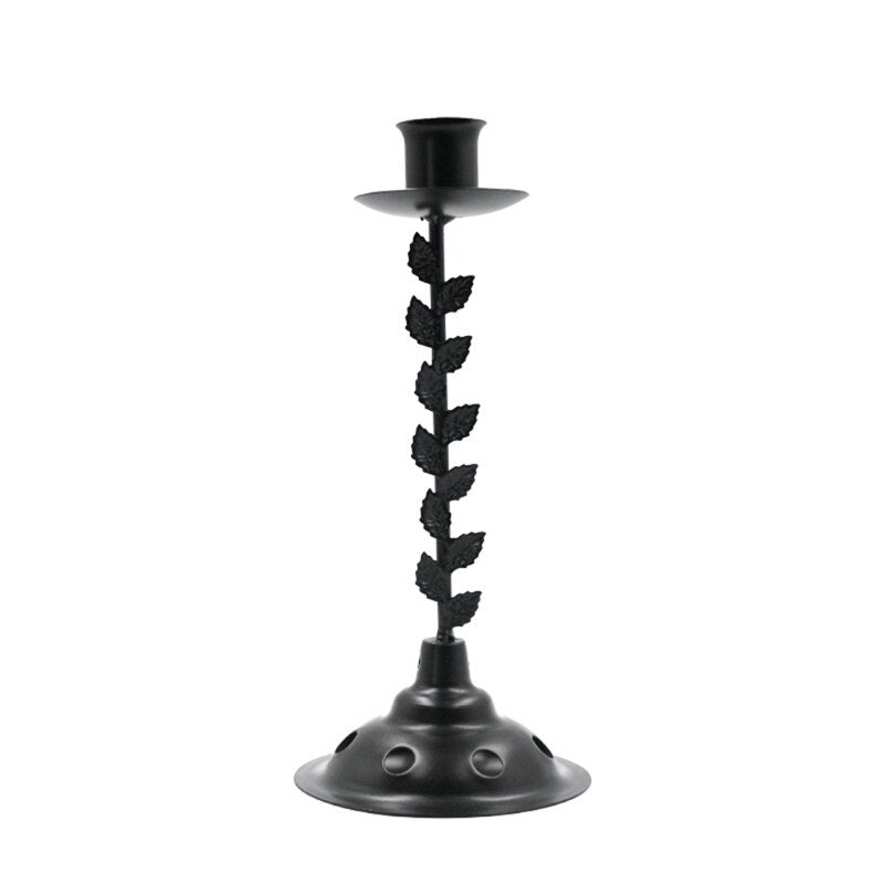 Exquisite Leaf Iron Candlestick