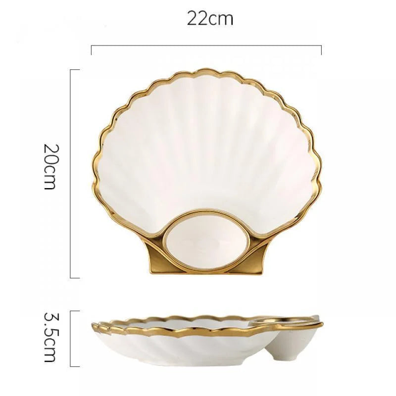 Coastal chic seashell plates featuring intricate seashell motifs on high-quality ceramic, perfect for beach-themed decor or coastal-inspired dining settings, best dinnerware in Australia.