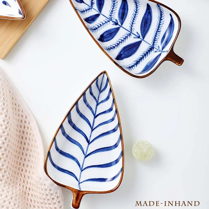 Handcrafted Leaf-Inspired Dish Set