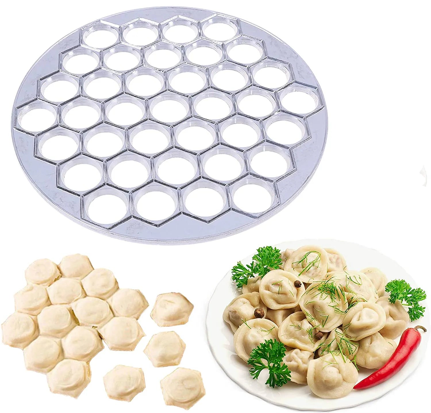 A revolutionary kitchen tool, our Dumpling & Ravioli Mold Set simplifies homemade dumpling and ravioli-making. Made from safe aluminum and durable stainless steel, this set enables effortless creation of 37 perfectly shaped dumplings at once. Enjoy easy cleanup and dishwasher-safe convenience. Elevate your culinary creations with this innovative tool from The Lime Online Kitchen Shop in Australia.