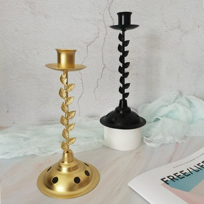 Exquisite Leaf Iron Candlestick