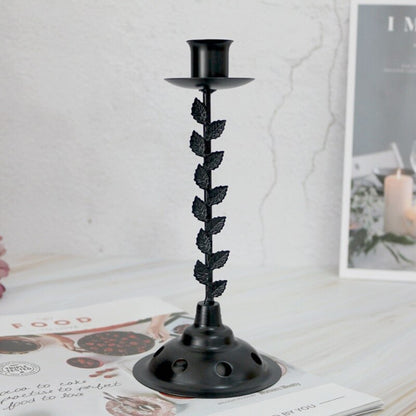 Exquisite Leaf Iron Candlestick