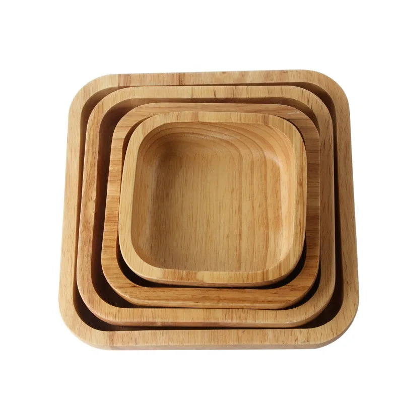 Square Log-Wooden Dish