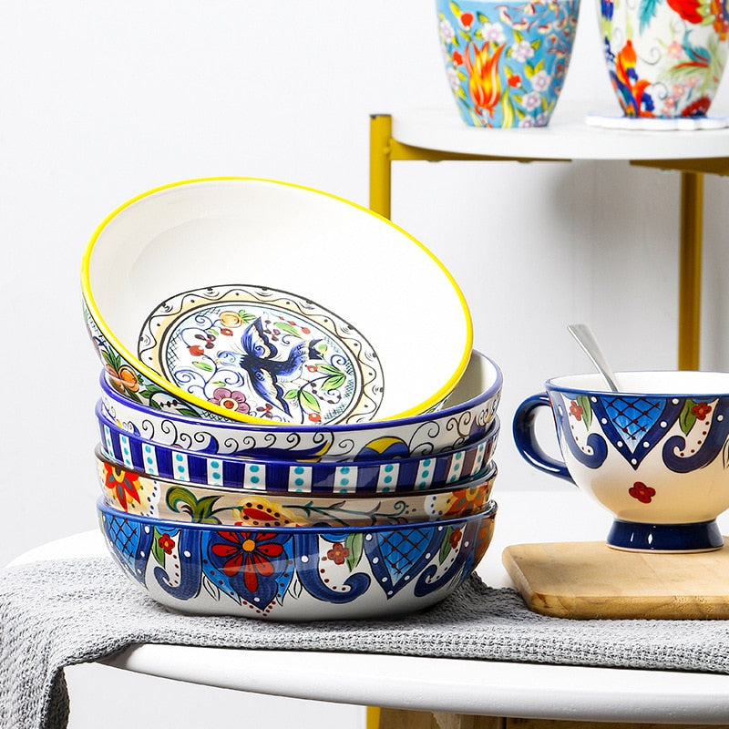 Artisanal Print Bowl: Elevate your table setting with this unique and versatile bowl featuring an exquisite artisanal print. Ideal for serving various dishes, it adds a special touch to every meal in your beautiful home in Australia.