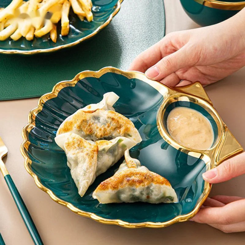 Coastal chic seashell plates featuring intricate seashell motifs on high-quality ceramic, perfect for beach-themed decor or coastal-inspired dining settings, best dinnerware in Australia.