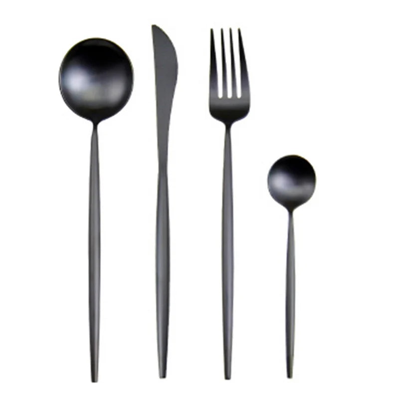 Elevate your dining experience with our Black cutlery Set – the epitome of sophistication and style. This flatware set, one of the best flatware sets in Australia, seamlessly combines the timeless allure of gold with sleek black accents. Crafted with precision, it adds a touch of glamour to any meal, making it a perfect choice for both everyday dining and special occasions. Upgrade your dining aesthetic with the finest gold cutlery set, enhancing every meal in style.