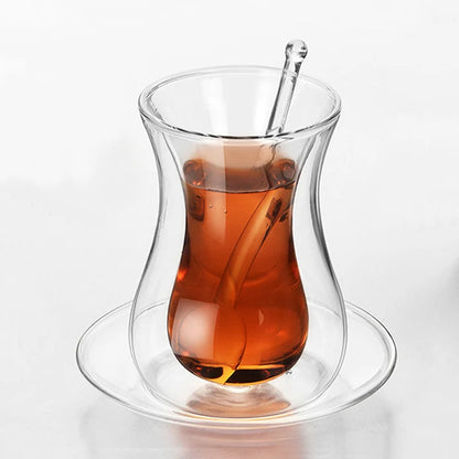 Double Glass Tea Cup