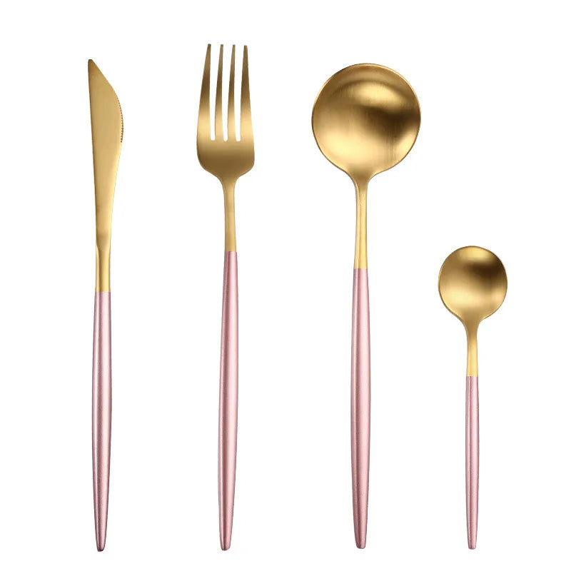 Elevate your dining experience with our Gold cutlery Set – the epitome of sophistication and style. This flatware set, one of the best flatware sets in Australia, seamlessly combines the timeless allure of gold with sleek black accents. Crafted with precision, it adds a touch of glamour to any meal, making it a perfect choice for both everyday dining and special occasions. Upgrade your dining aesthetic with the finest gold cutlery set, enhancing every meal in style.