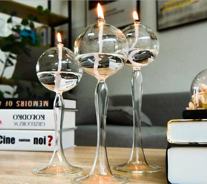 Glass Oil Candle Holder set