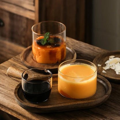 Wooden Tray Dessert Cups Set