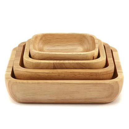 Square Log-Wooden Dish