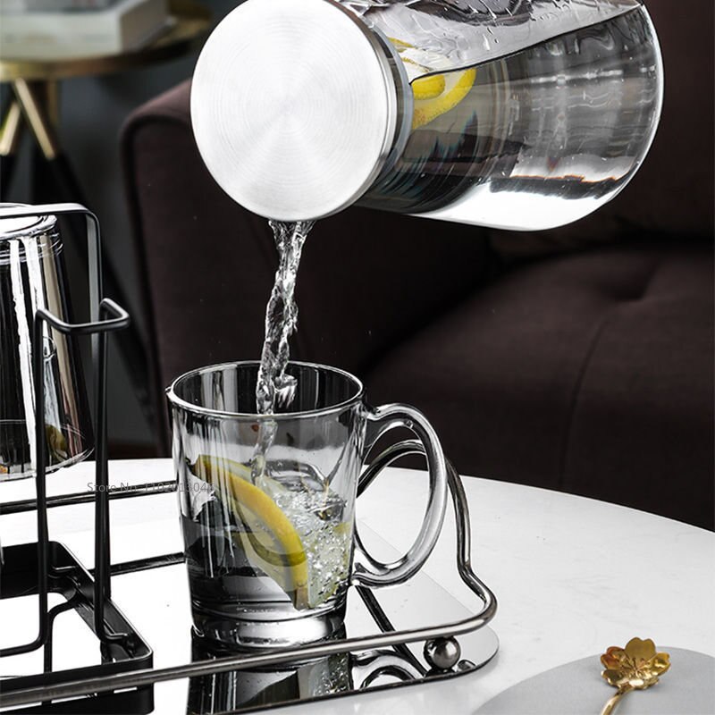 Sleek Grey Glass Beverage Set