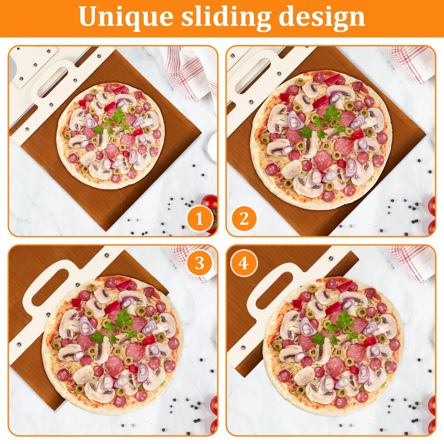 Sliding Pizza Peel Non-Stick Shovel