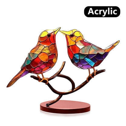 Colorful Glass Birds Decoration