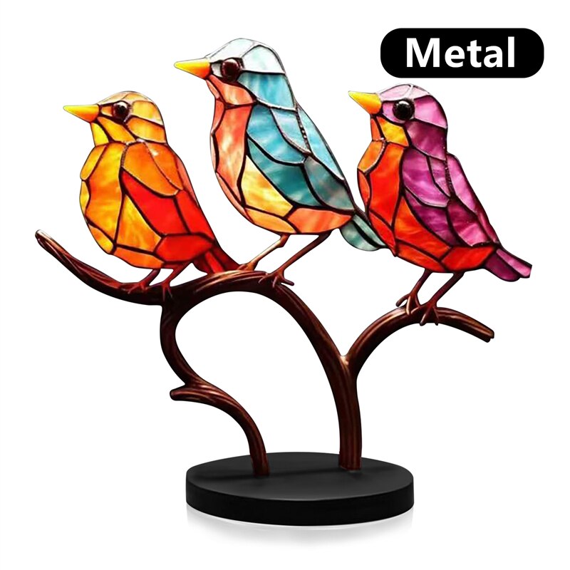 Colorful Glass Birds Decoration