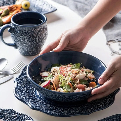 Introducing our Baroque Bead Relief Plate – a stunning blend of ceramic craftsmanship and Baroque elegance. With intricate bead relief detailing, it adds sophistication to any table. Pair with our Baroque Bowls for a complete set. Elevate your dining with timeless beauty from The Lime shop in Australia. Plates and bowls set, Ceramic set, Kitchen decorative set, best dinnerware sets.