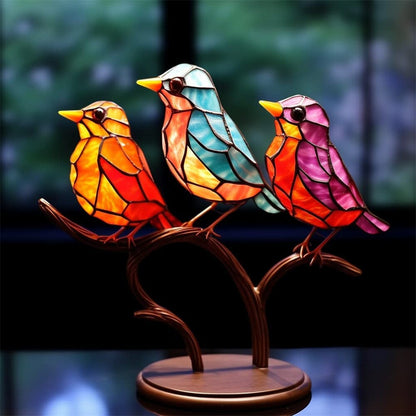 Colorful Glass Birds Decoration