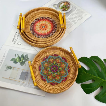 Handwoven Rattan Serving Tray