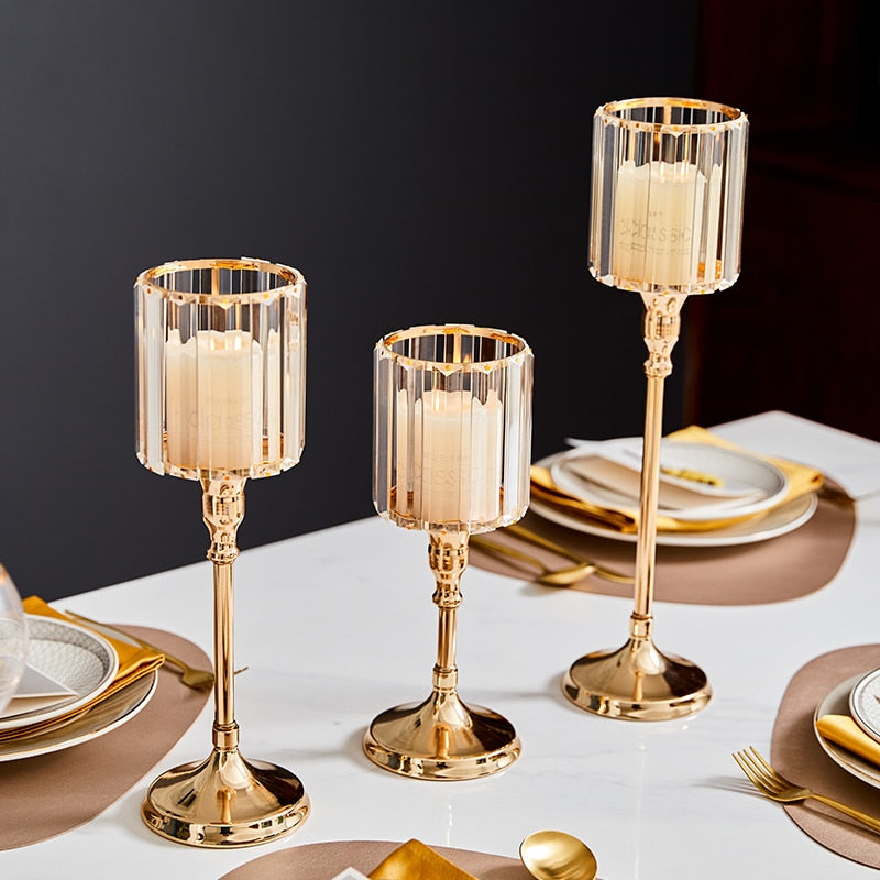 Nordic Luxe Gold Candle Stand