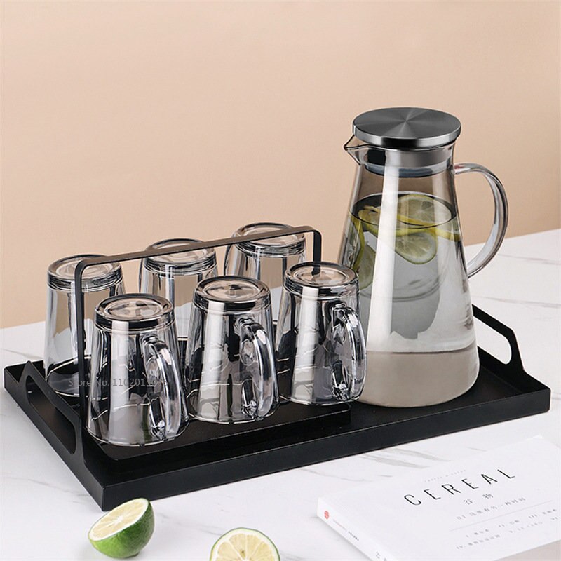 Sleek Grey Glass Beverage Set