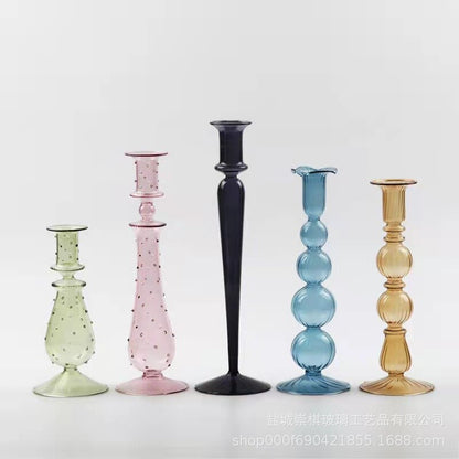 Colourful Glass Candle Holder