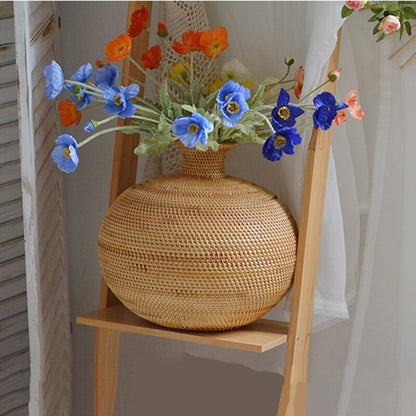 Hand-Woven Rattan Vase