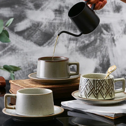 Japanese Style coffee cup and saucer set