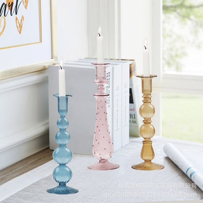 Colourful Glass Candle Holder