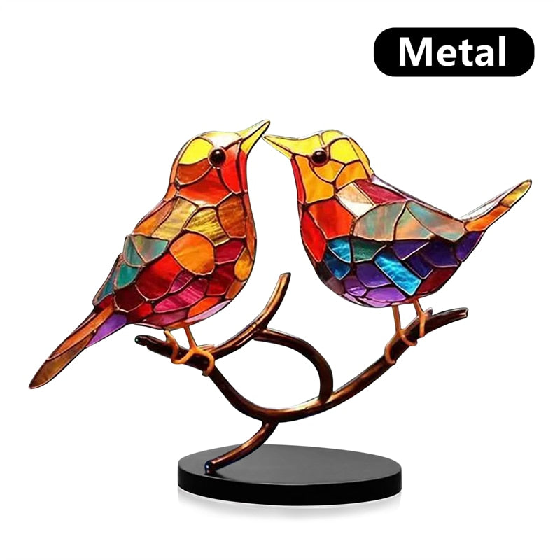 Colorful Glass Birds Decoration