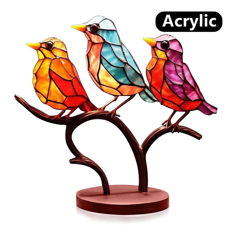 Colorful Glass Birds Decoration