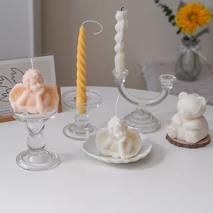 Icy Elegance Candle Holders