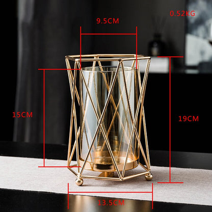 Nordic Luxe Gold Candle Stand