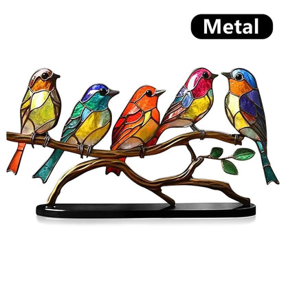 Colorful Glass Birds Decoration