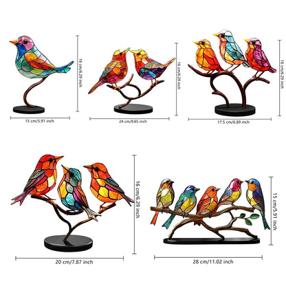 Colorful Glass Birds Decoration