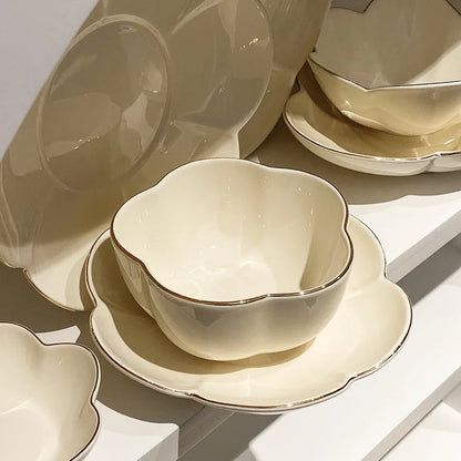 Petal yellow Dinner Set