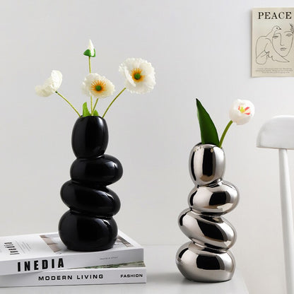 Rock-Shaped Ceramic Vase