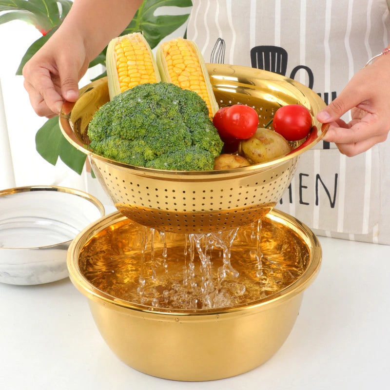 A vegetable shredder with sharp blades, used to quickly and efficiently slice vegetables into fine strips for cooking and garnishing