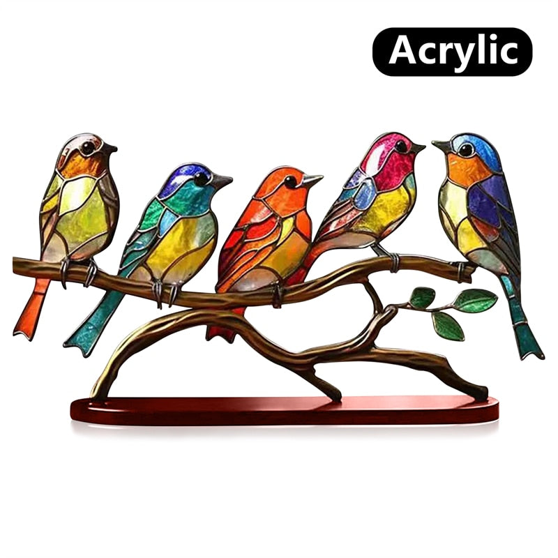 Colorful Glass Birds Decoration