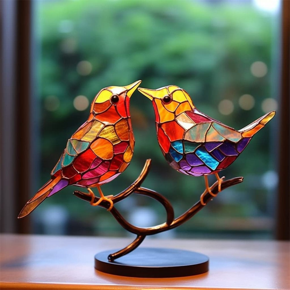 Colorful Glass Birds Decoration