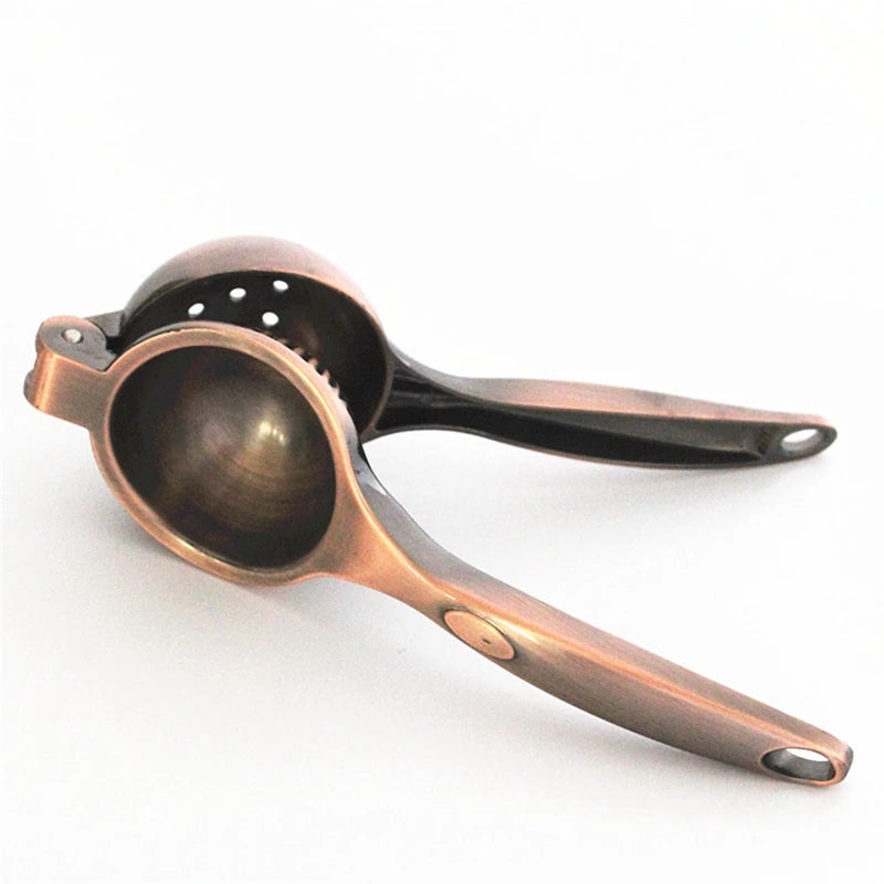 Upgrade your kitchen tools with our Antique Copper Lemon Squeezer, a sustainable and eco-friendly fruit squeezer. Crafted from durable metal, this stylish tool effortlessly extracts juice from lemons, oranges, and various citrus fruits. Its ergonomic design ensures easy handling while adding a touch of vintage charm to your kitchen decor. Say goodbye to plastic and embrace eco-conscious living with our Antique Copper Lemon Squeezer, the perfect addition to your sustainable kitchen product collection.