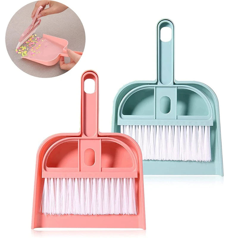 Mini Cleaning Brush Wall-Hung Small Broom Mini Pretend Montessori Materials Dustpan Desktop Sweeper Garbage Cleaning Shovel