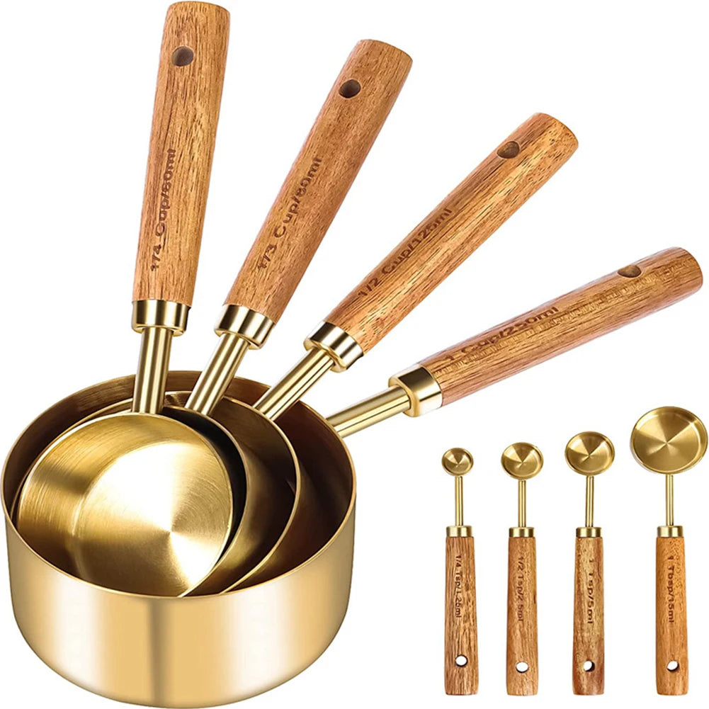 Wooden Handle Measuring Cups