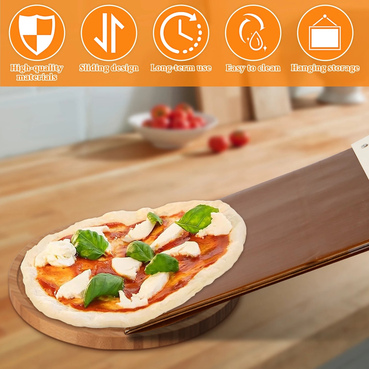 Sliding Pizza Peel Non-Stick Shovel