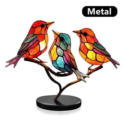 Colorful Glass Birds Decoration